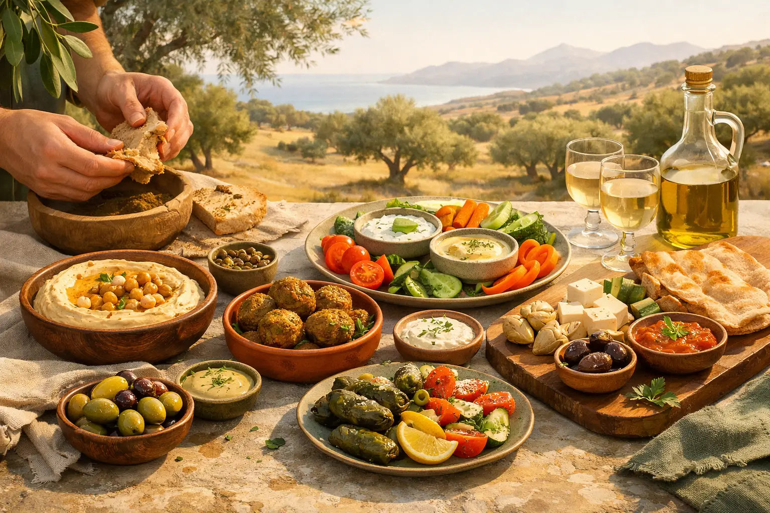 Mezze Zutaten Ideen für einen Tisch mit Charakter