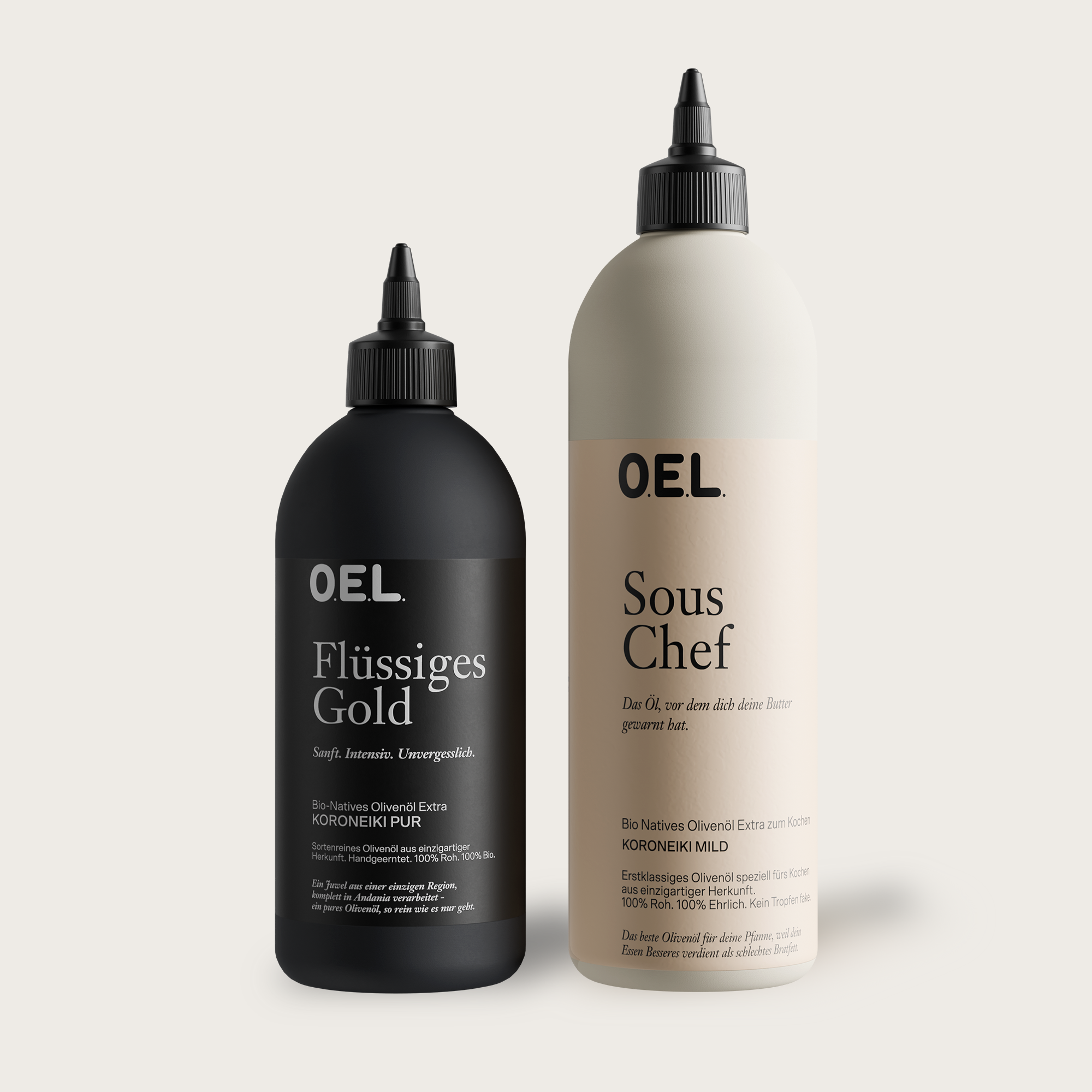 Squeeze Bottle Duo – Flüssiges Gold 500 ml + Sous Chef 750 ml