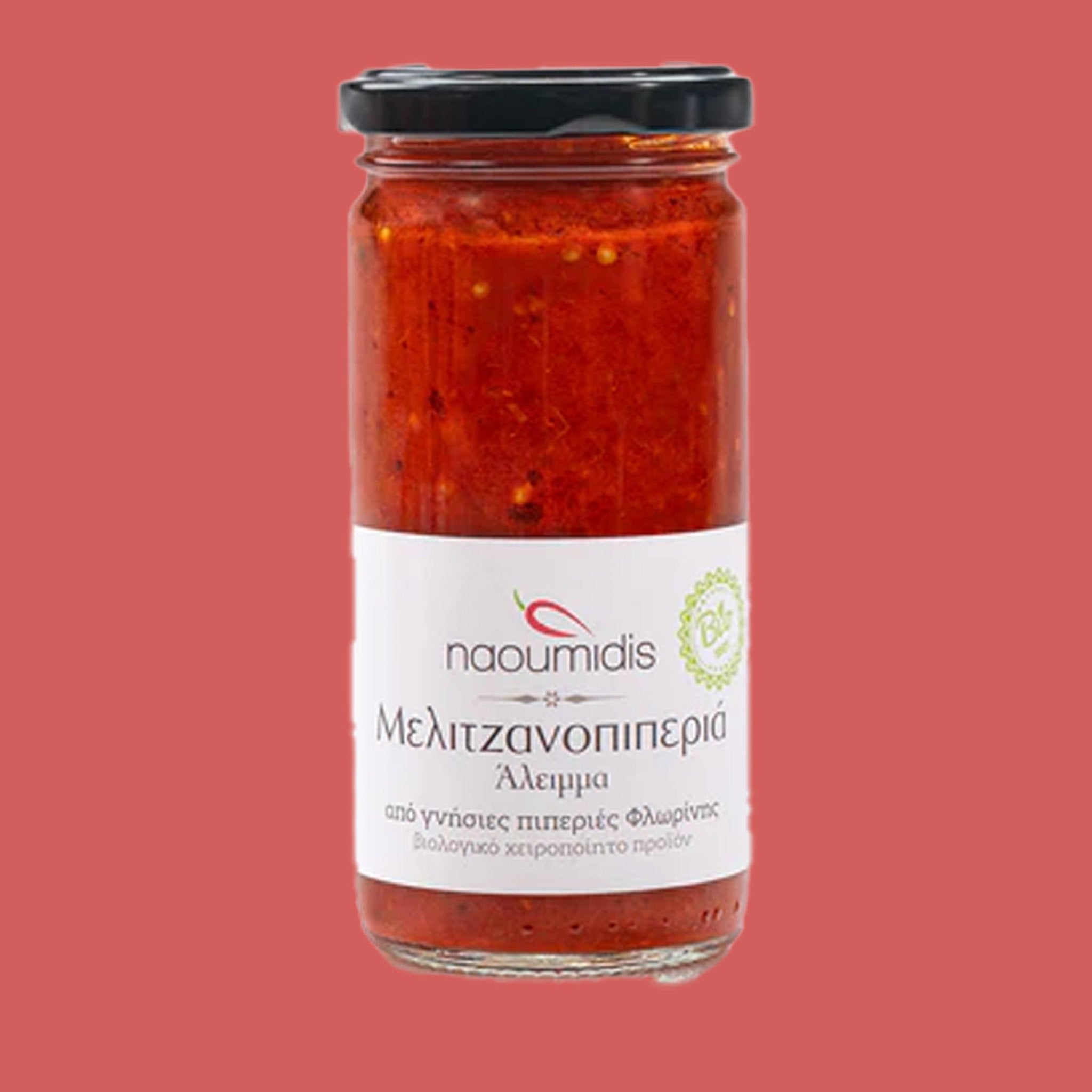 Bio Paprika-Aubergine-Paste (Melitzanopiperia) - OEL - Griechische Produkte und Olivenöl - Bestandsartikel red. MWST (7%) - Naoumidis Paprikaprodukte