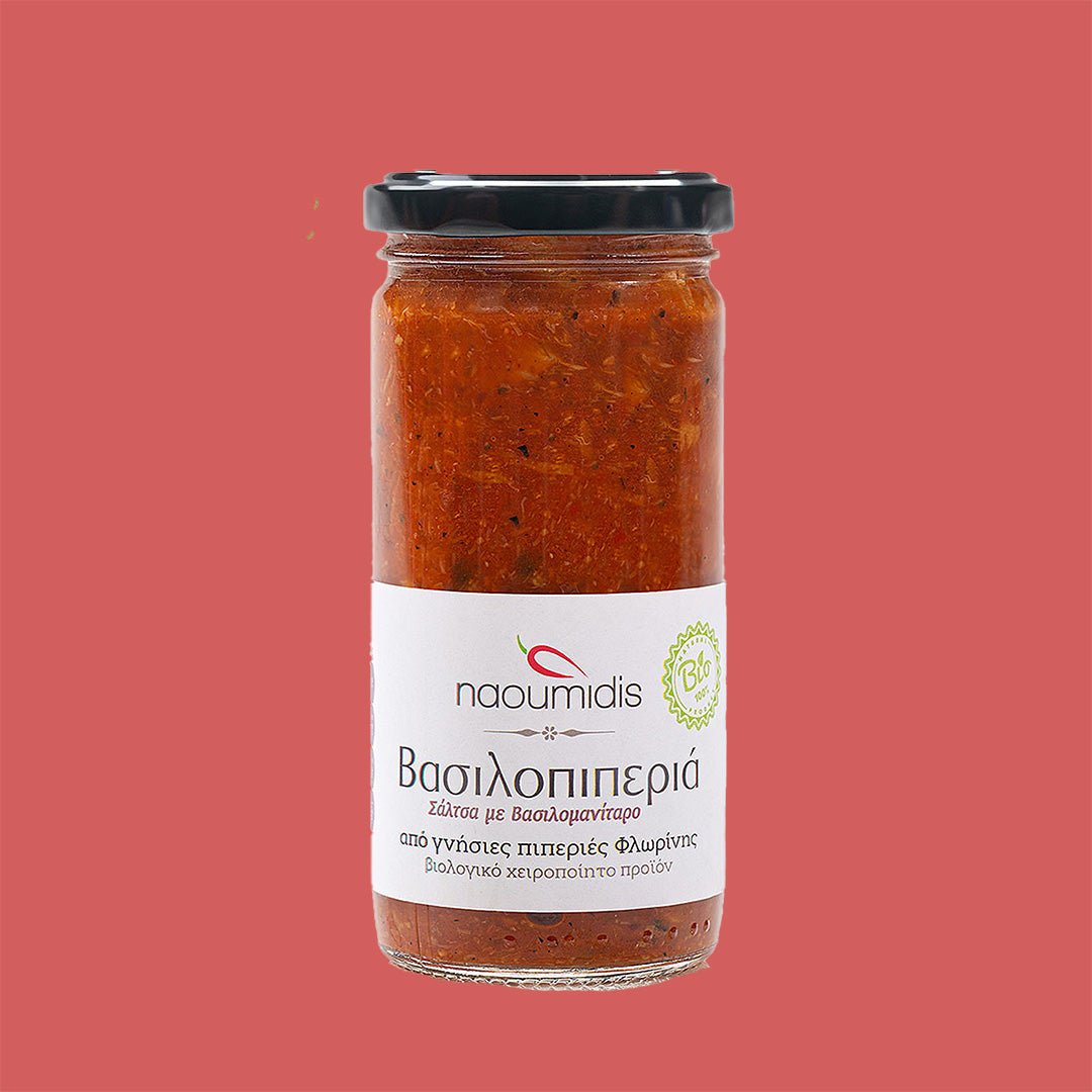 Bio Salsa - Paprika, Tomate, Steinpilz - OEL - Griechische Produkte und Olivenöl - Bestandsartikel red. MWST (7%) - Naoumidis Paprikaprodukte