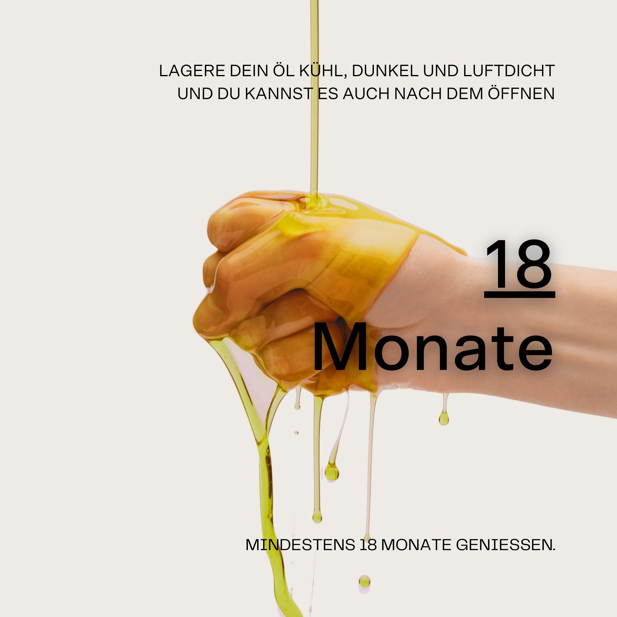 Informationen zur Haltbarkeit und Lagerung von Nativem Olivenöl Extra