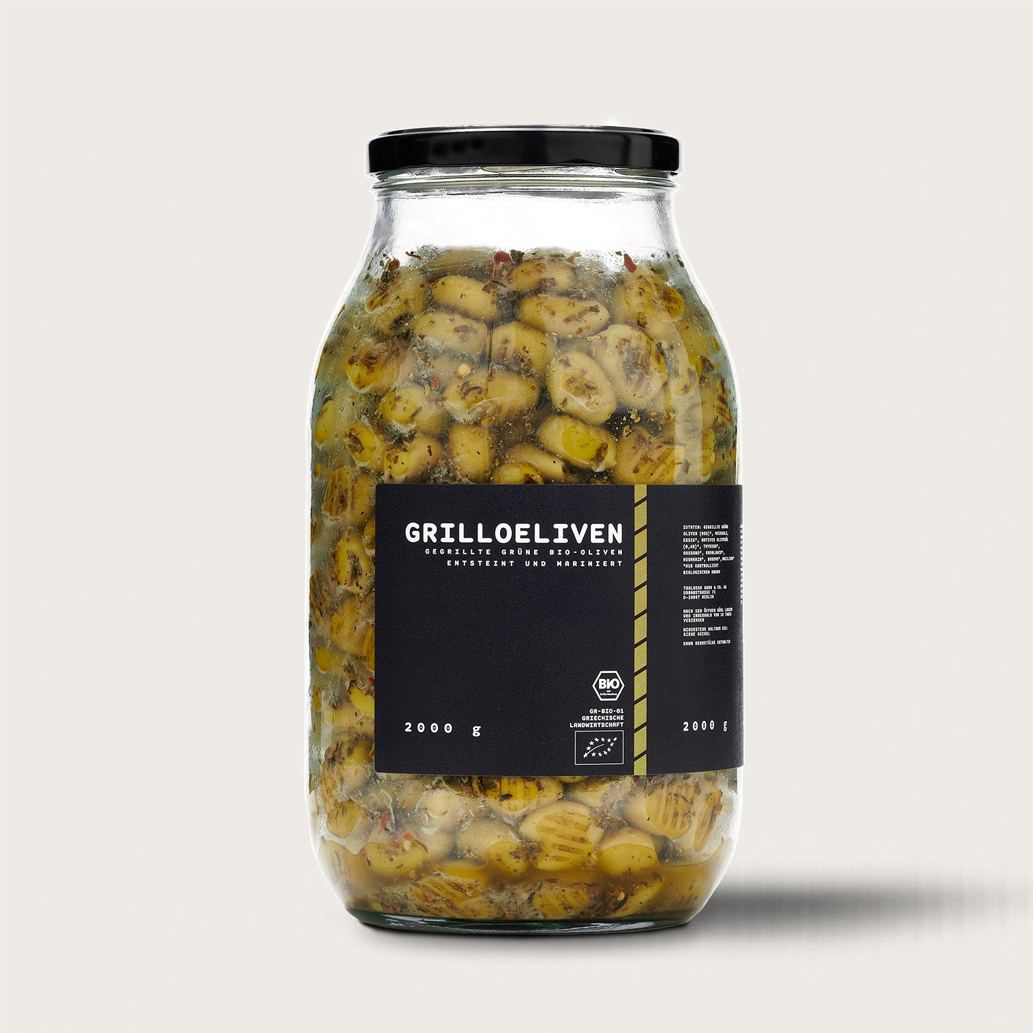 GRILLOELIVEN 2 kg - Gegrillte grüne Bio Oliven
