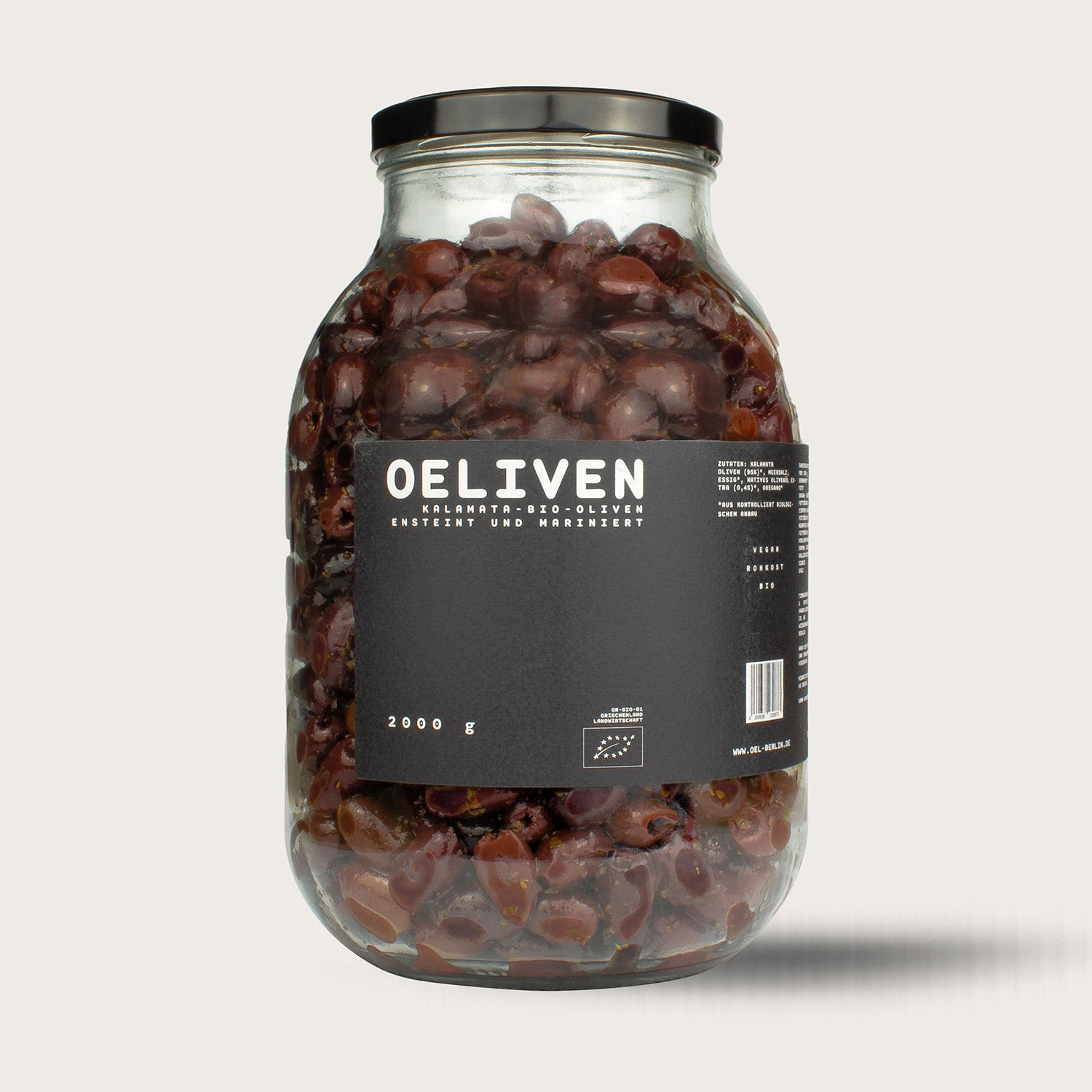 OELiven Kalamata 2 kg - Bio Kalamata Oliven mit Kräutern