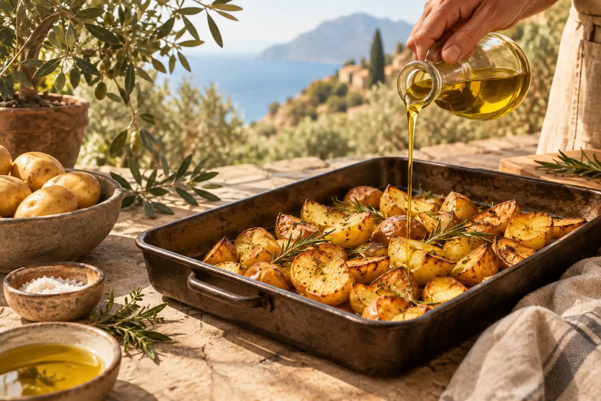 Kartoffeln mit Olivenöl knusprig rösten