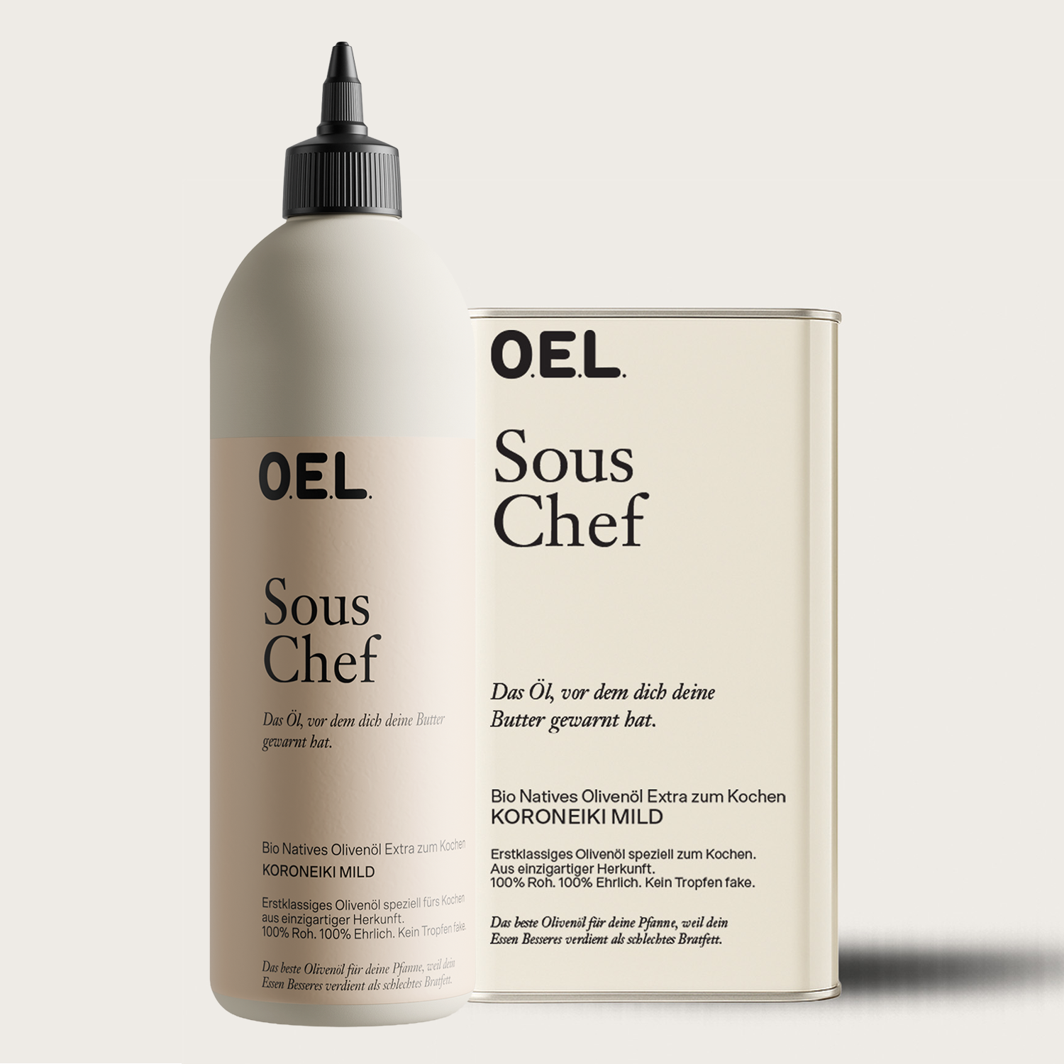 Koch Set Olivenöl - Sous Chef 1L + Squeeze Bottle 750 ml