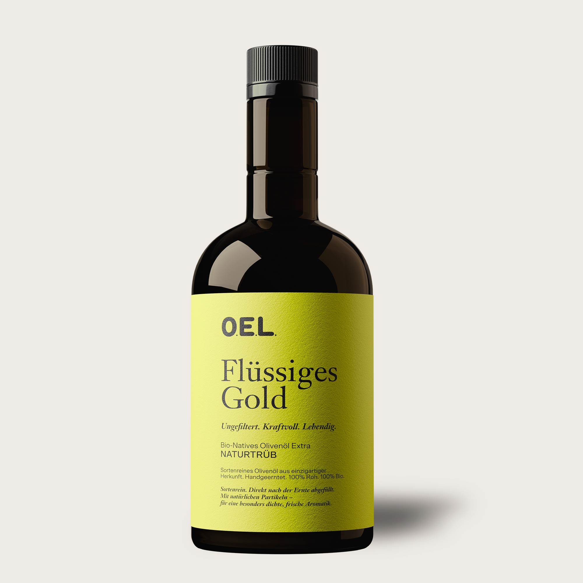 Flüssiges Gold Naturtrüb 0,5 l Glasflasche - Bio Natives Olivenöl Extra
