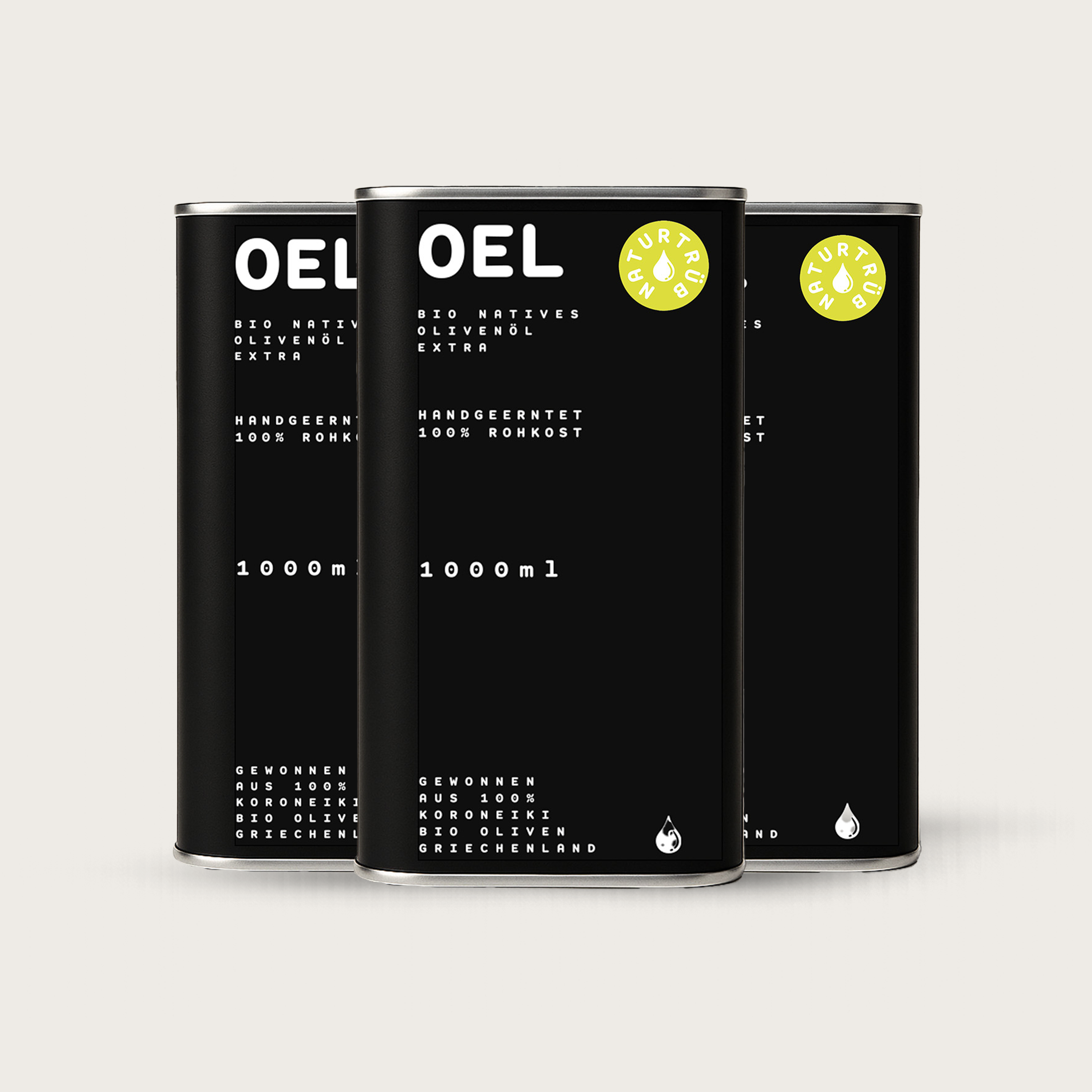 Bio Natives Olivenöl Extra aus Griechenland Naturtrüb 3 x 1 l