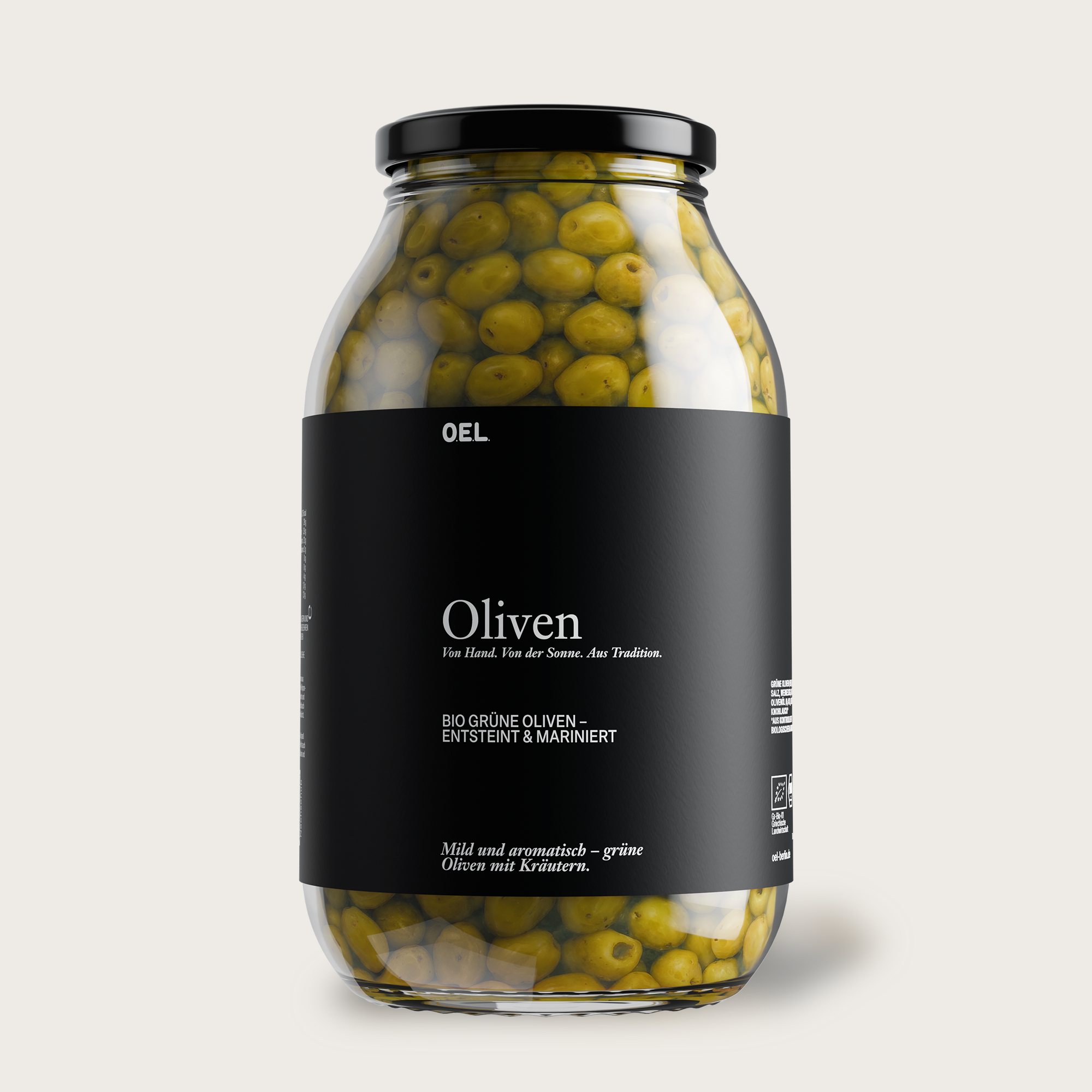 OELiven Green 2 kg - Olives vertes bio aux herbes