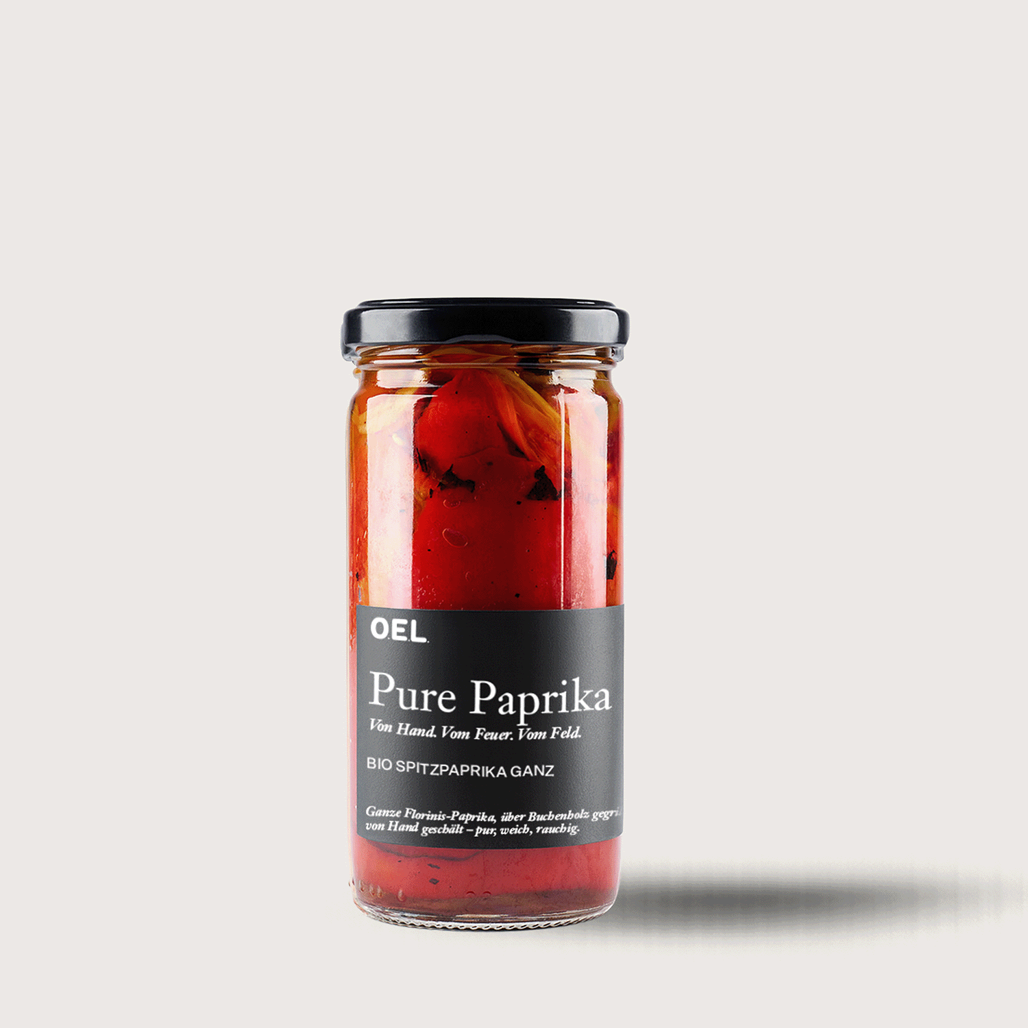 OELpaprika - Poivrons pointus bio - Poivrons pointus entiers grillés, 260 g