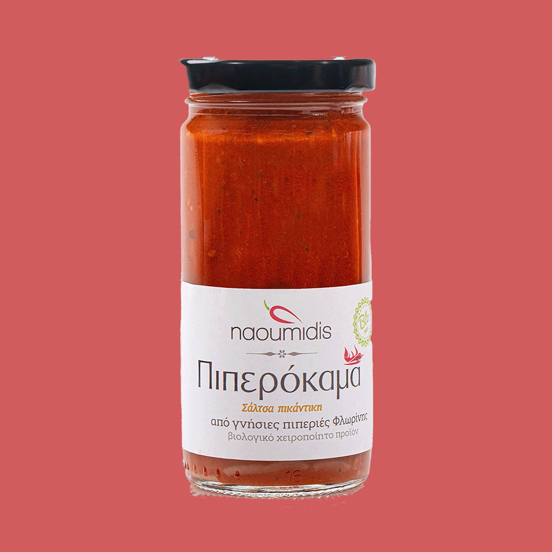 Bio Salsa Paprika, Tomate pikant (Piperokama) - OEL - Griechische Produkte und Olivenöl - OELfriends - Naoumidis Paprikaprodukte