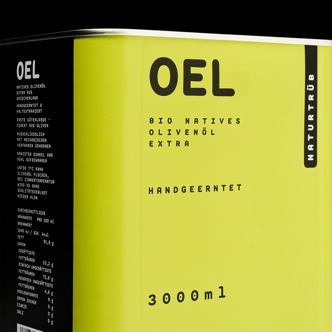 OEL 3.000 ml Naturtrüb - Bio Natives Olivenöl Extra aus Griechenland - OEL - Griechische Produkte und Olivenöl - Bestandsartikel red. MWST (7%) - OEL - Griechische Produkte und Olivenöl