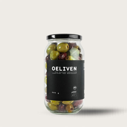 OELiven Mix-Variation 500 g - Gemischte Bio Oliven mit Kräutern