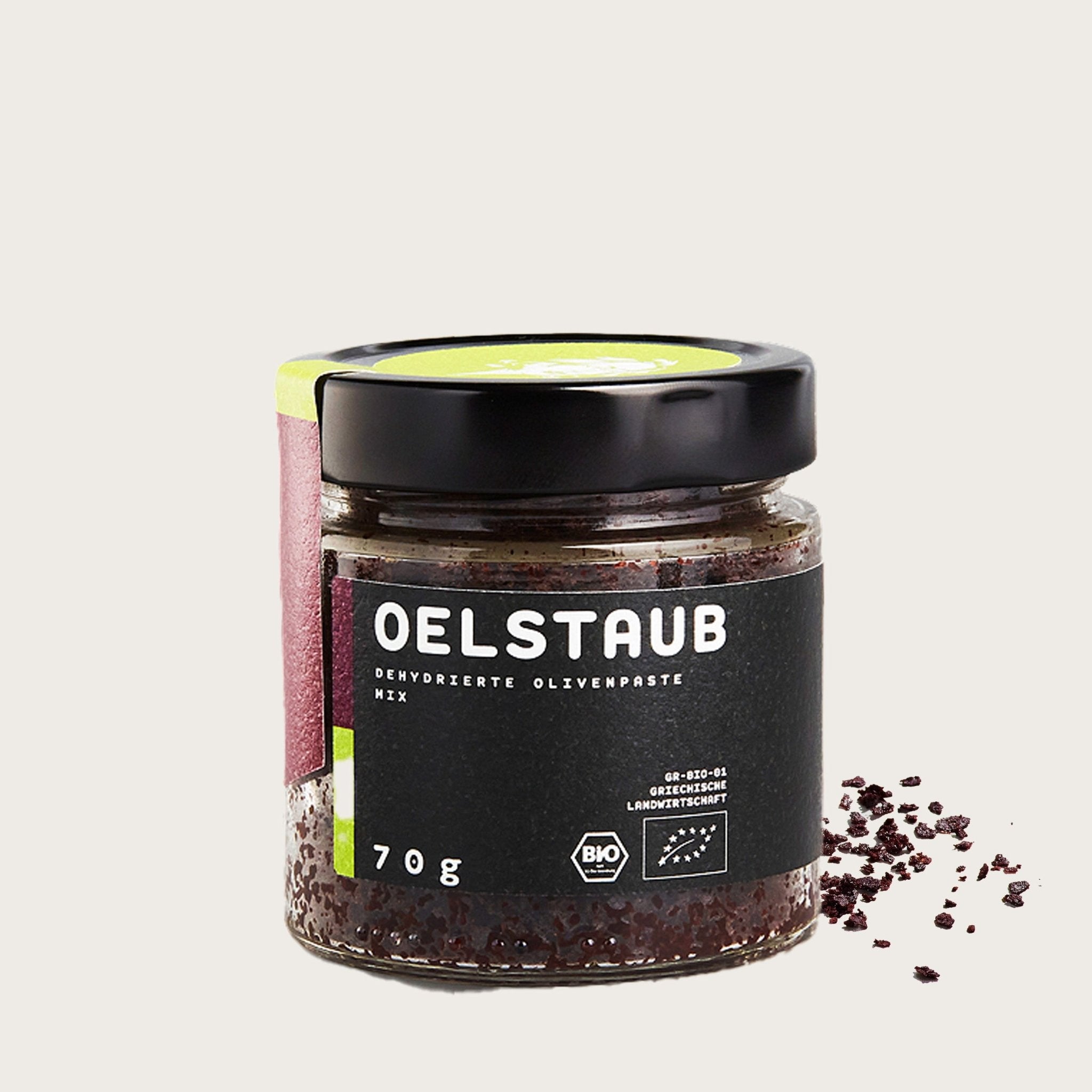 OELstaub Mix 70 g - Bio Olivenflocken - OEL - Griechische Produkte und Olivenöl - Bestandsartikel red. MWST (7%) - OEL Olivenprodukte