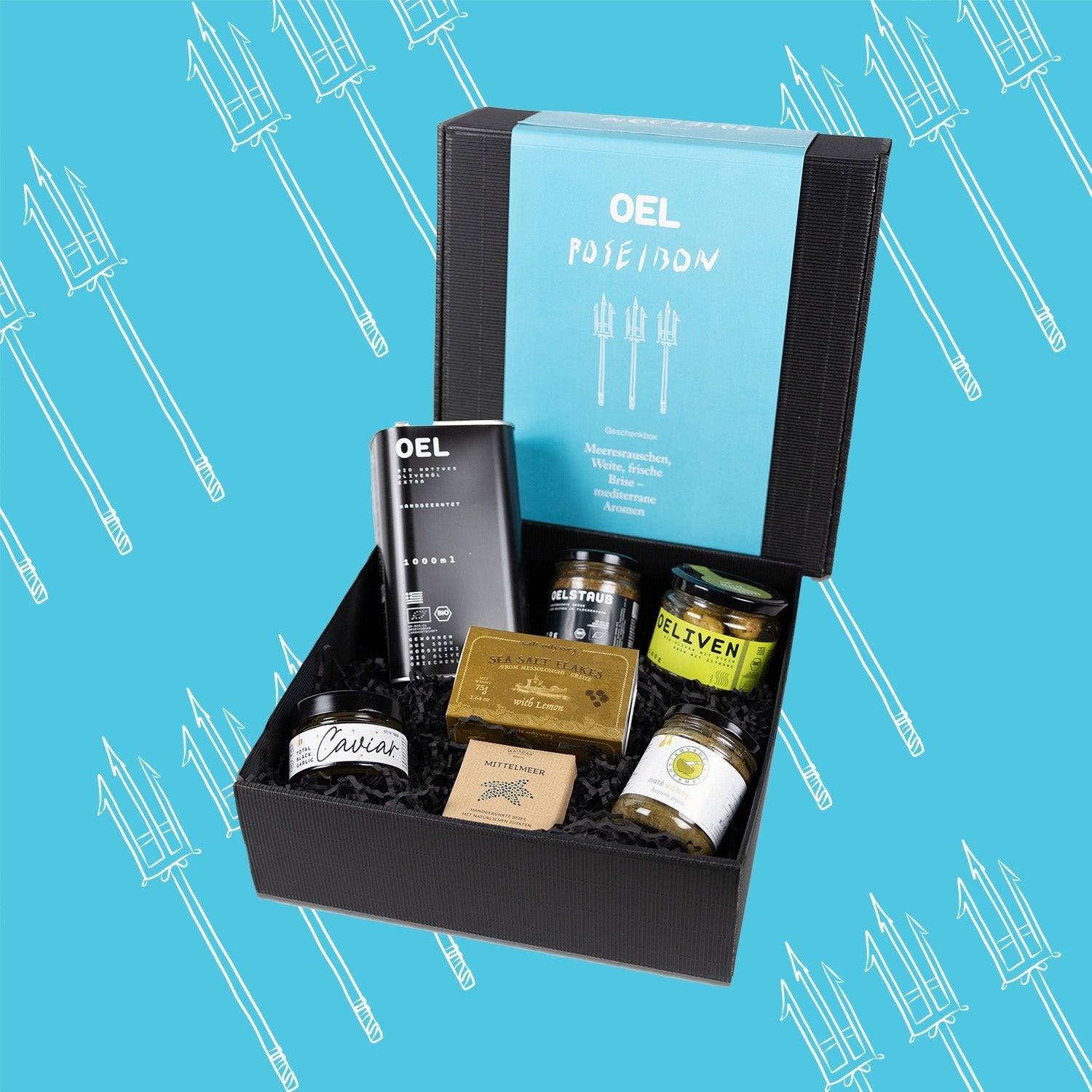 Poseidon - Geschenkbox - OEL - Griechische Produkte und Olivenöl - OEL - Griechische Produkte und Olivenöl