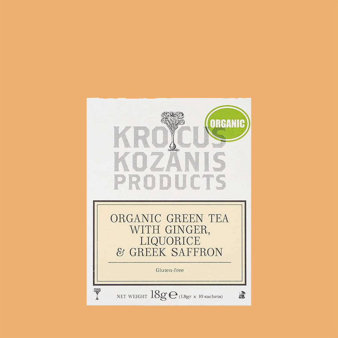 Organic tea with ginger, licorice and saffron